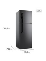Geladeira Electrolux Frost Free Duplex 480L Black Inox Look Preto 110V TF71B