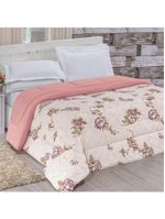 Edredom Casal Queen Quality Estampado Dupla Face 100% Algodão Fio Penteado 1 Peça - Rosê