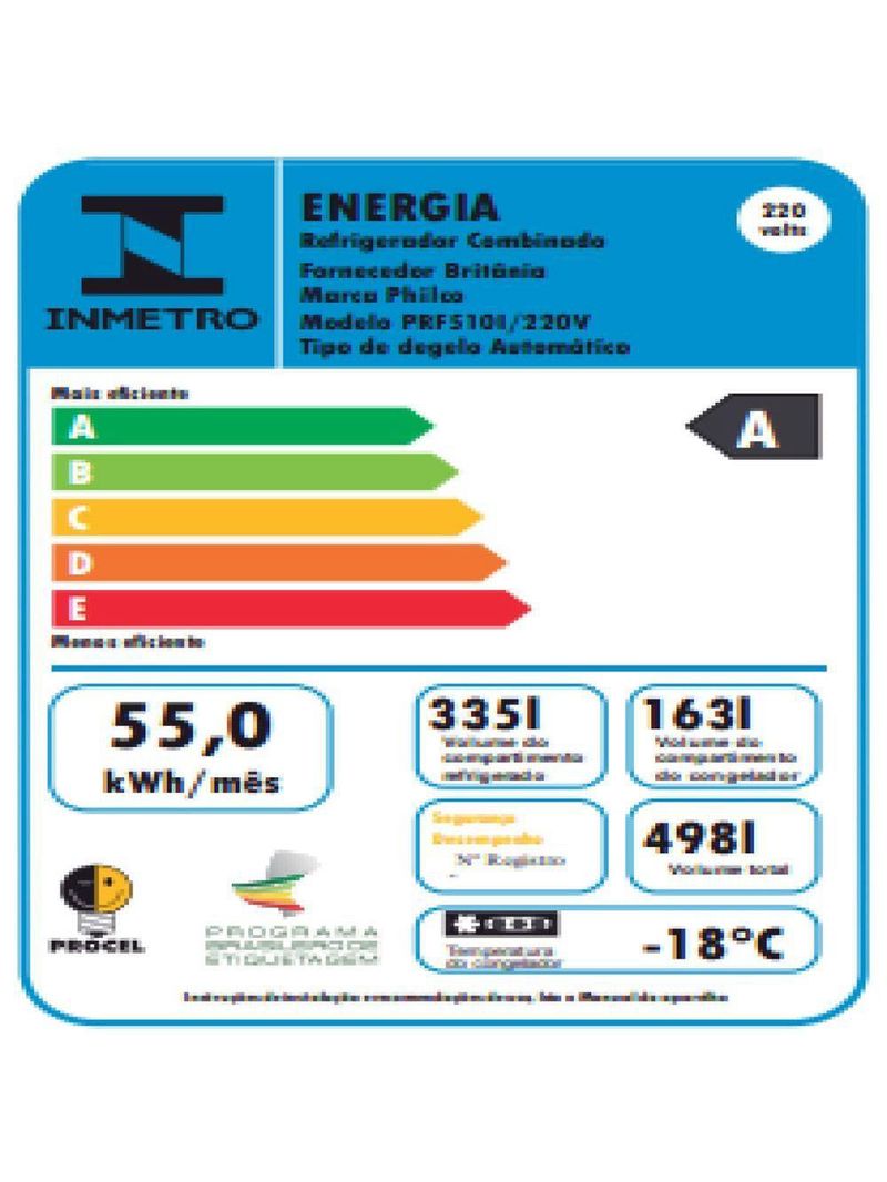 Geladeira Side By Side 498L Philco PRF510I 220V