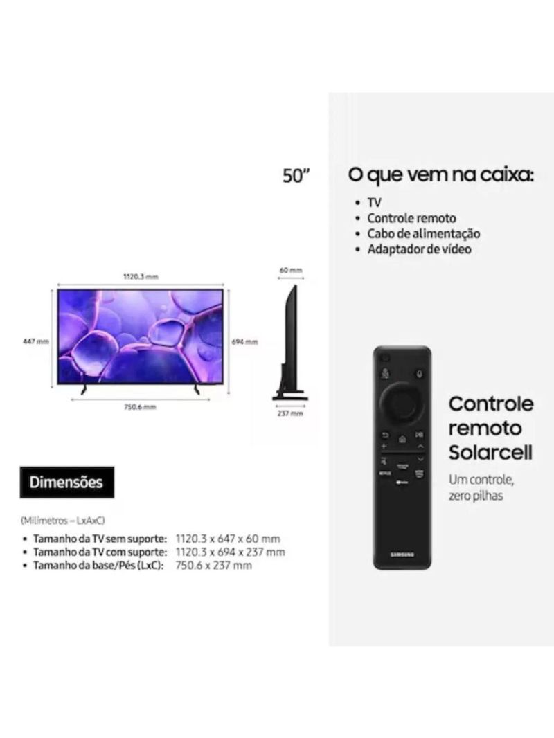 TV 50 Samsung Smart UHD 4K Gaming Preto Bivolt
