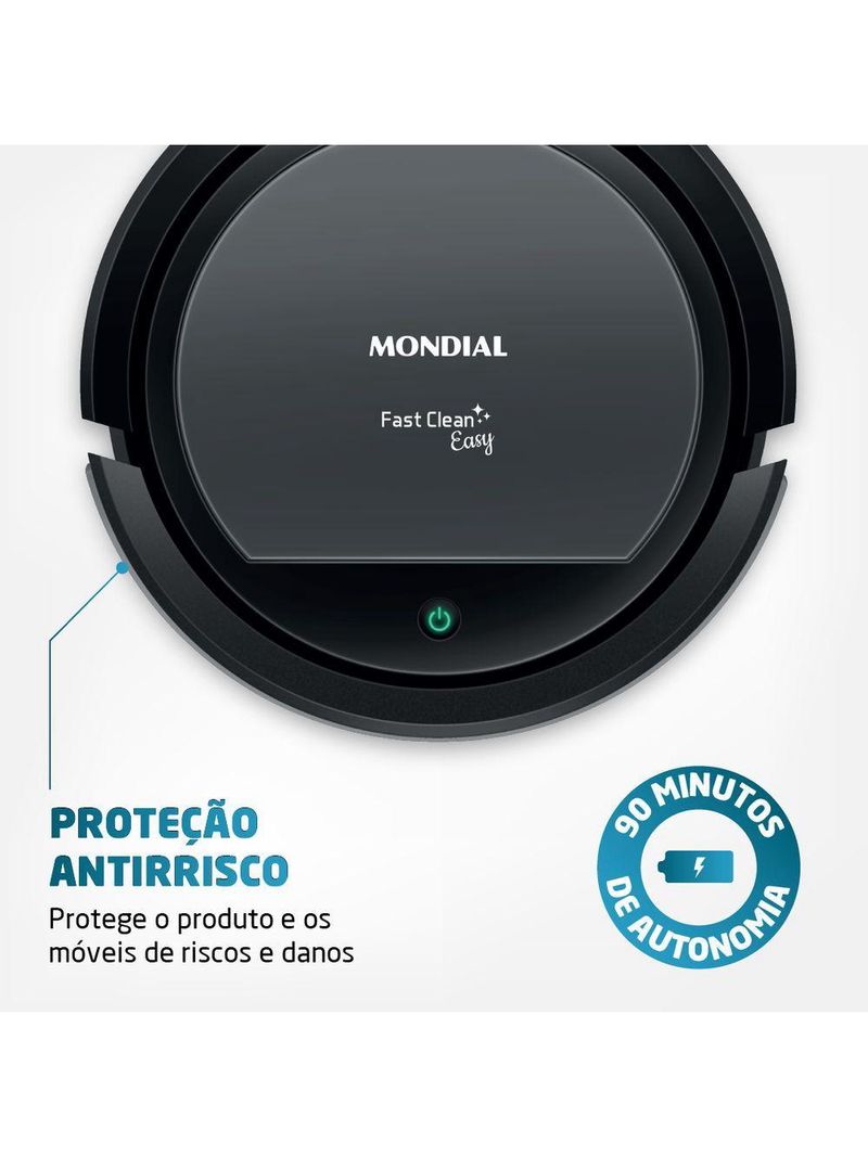 Robô Aspirador De Pó Fast Clean Easy Bivolt RB-08