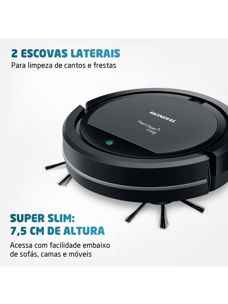 Robô Aspirador De Pó Fast Clean Easy Bivolt RB-08