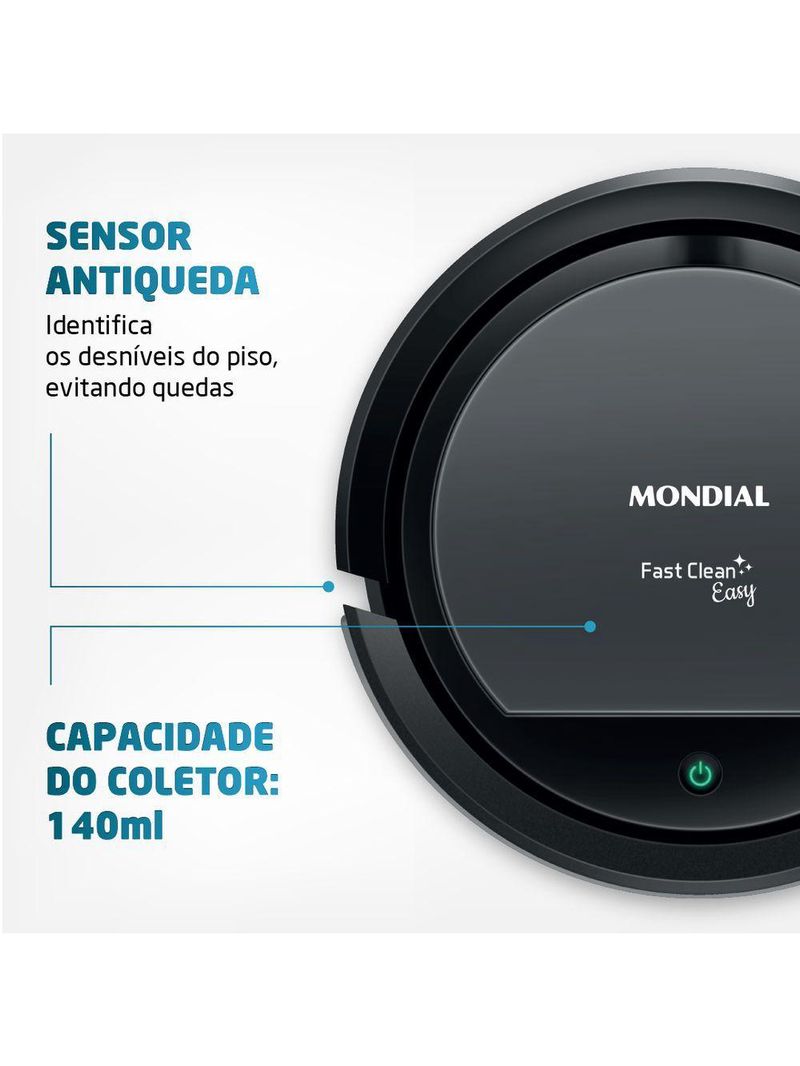 Robô Aspirador De Pó Fast Clean Easy Bivolt RB-08