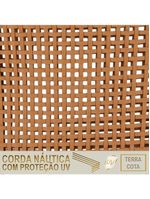 Mesa E 3 Poltronas Madri Corda Náutica Estofado 9 Trama Terra Cota