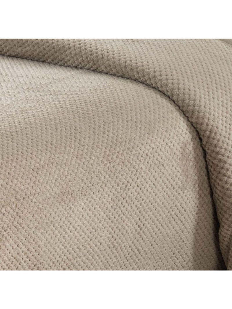 Cobertor Casa Scarpa Poppy Queen Manta Ultrasoft Alto Relevo Super Macia - Bege