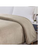 Cobertor Casa Scarpa Poppy Queen Manta Ultrasoft Alto Relevo Super Macia - Bege