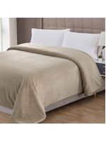 Cobertor Casa Scarpa Poppy Queen Manta Ultrasoft Alto Relevo Super Macia - Bege