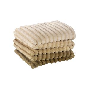 Cobertor Galaxy Queen Manta Ultrasoft Alto Relevo Degradê Super Macia - Gold - Bege