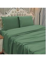 Jogo Cama Lençol Loren Queen Bordado Inglês Micro Percal 300 Fios 4 Peças - Verde Esmeralda