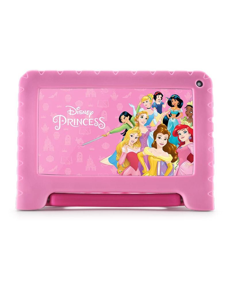 Tablet infantil princesas com controle parental 4gb ram + 64gb + tela 7 pol + case + wi-fi + android 13 + quad core multi - nb418