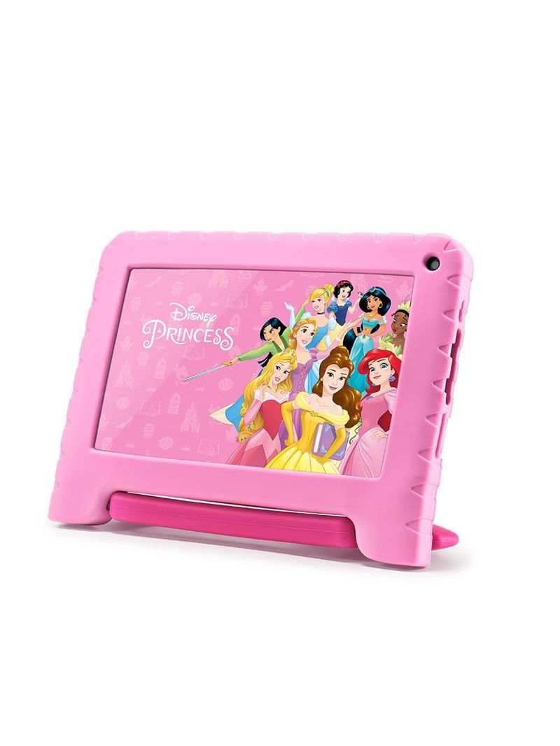 Tablet infantil princesas com controle parental 4gb ram + 64gb + tela 7 pol + case + wi-fi + android 13 + quad core multi - nb418