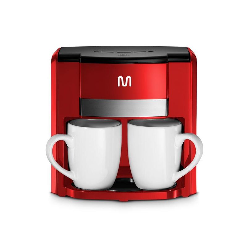 Cafeteira elétrica vermelha 2 xicaras 127v 500w multi - go047