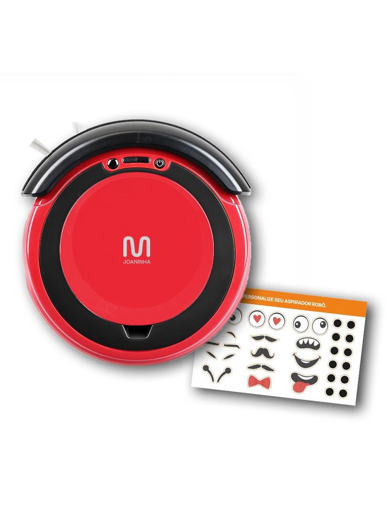 Aspirador robô joaninha bivolt varre, aspira e passa pano ideal p/ pets multi - ho441