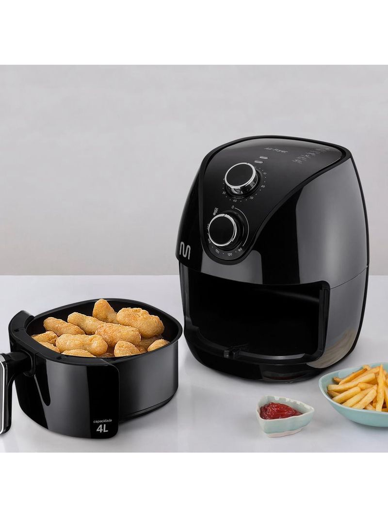 Fritadeira elétrica air fryer 4 litros 1500w-220v preta multi - go202