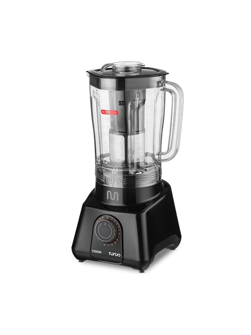 Liquidificador 2,6l turbo preto 1100w-220v c/ 12 velocidades multi home - lq1102