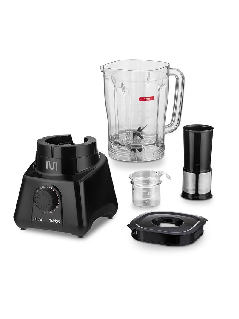 Liquidificador 2,6l turbo preto 1100w-220v c/ 12 velocidades multi home - lq1102