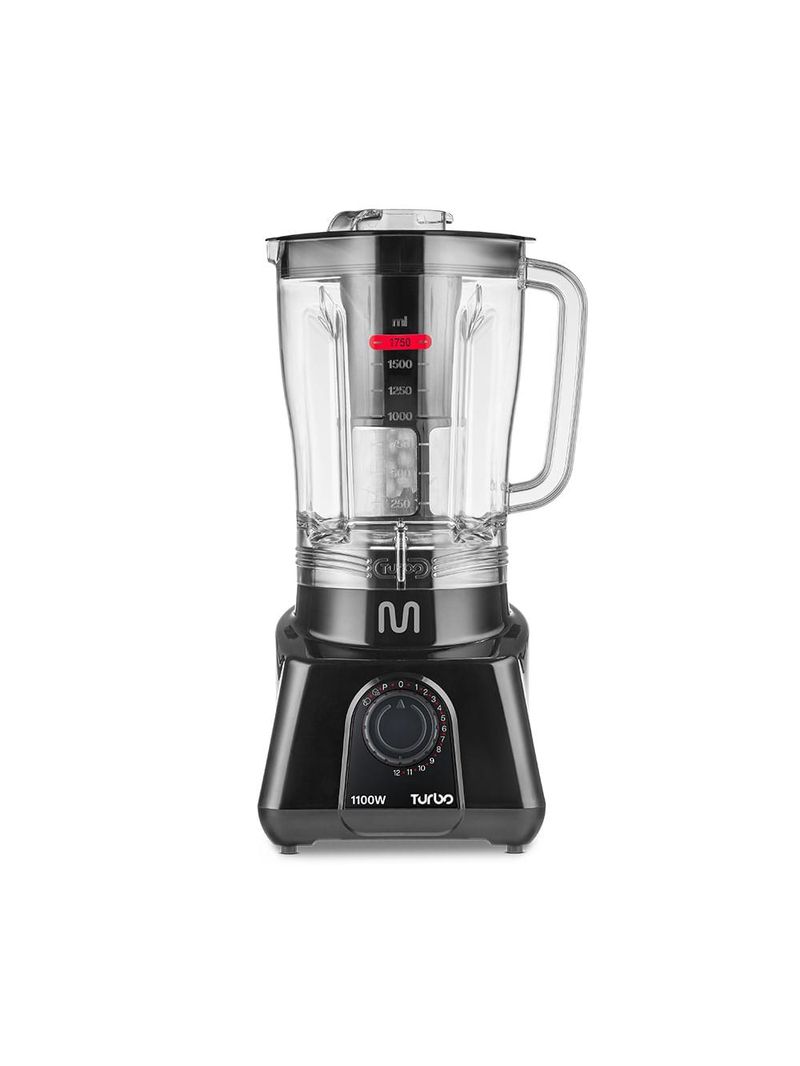 Liquidificador 2,6l turbo preto 1100w-220v c/ 12 velocidades multi home - lq1102