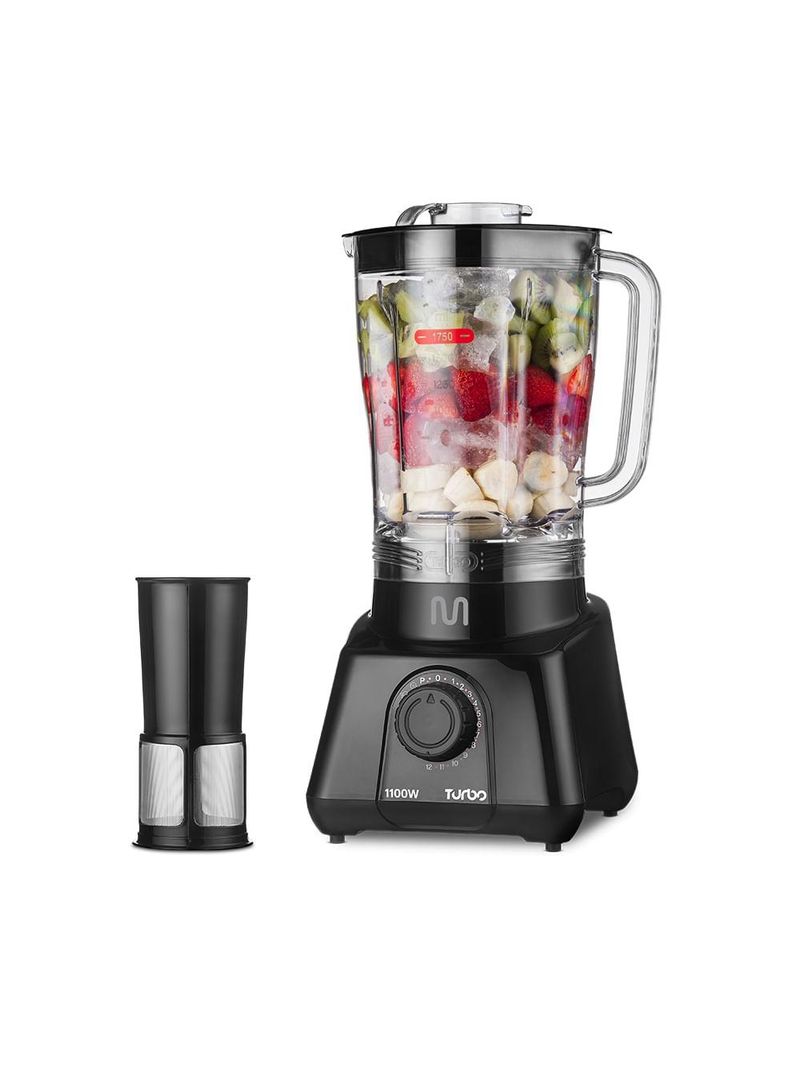 Liquidificador 2,6l turbo preto 1100w-220v c/ 12 velocidades multi home - lq1102