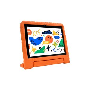 Tablet infantil kid pad laranja com controle parental 6gb de ram + 128gb + tela 10.1 pol + case - octa core - nb425
