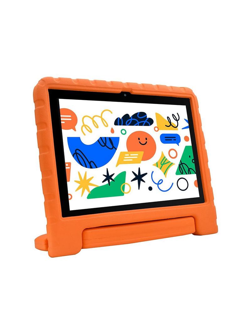 Tablet infantil kid pad laranja com controle parental 6gb de ram + 128gb + tela 101 pol + case - octa core - nb425