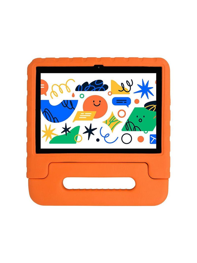 Tablet infantil kid pad laranja com controle parental 6gb de ram + 128gb + tela 101 pol + case - octa core - nb425