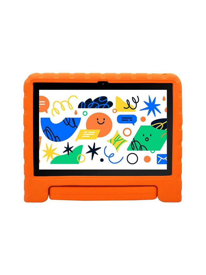 Tablet infantil kid pad laranja com controle parental 6gb de ram + 128gb + tela 101 pol + case - octa core - nb425