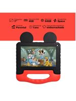 Tablet infantil mickey com controle parental 4gb ram + 64gb + 7 pol + case + wi-fi + android 13 + quad core multi - nb413