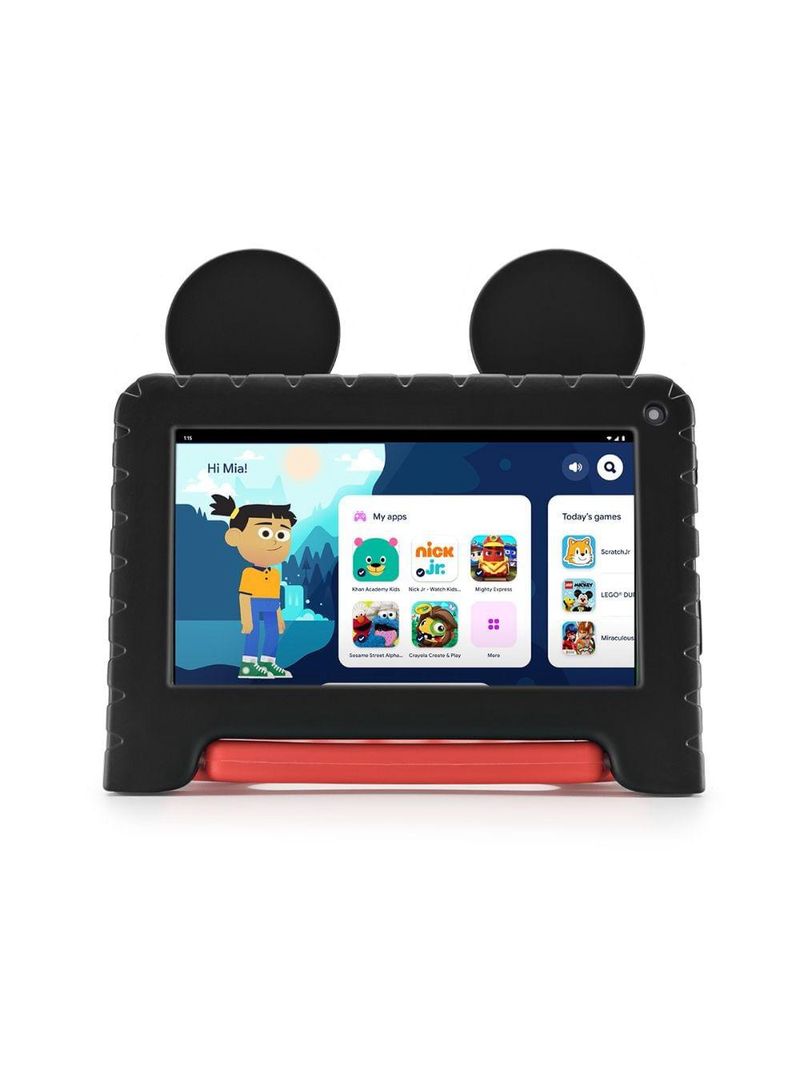 Tablet infantil mickey com controle parental 4gb ram + 64gb + 7 pol + case + wi-fi + android 13 + quad core multi - nb413