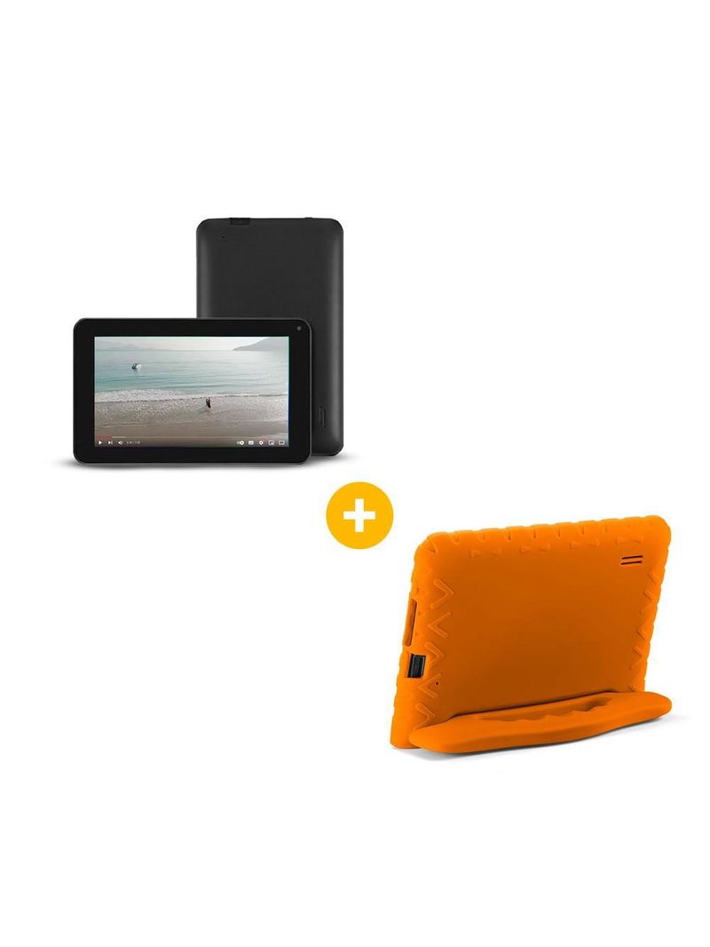 Tablet infantil multi kid pad com controle parental 4gb ram + 64gb + tela 7 pol + case + wi-fi + android 13 quad core - nb412