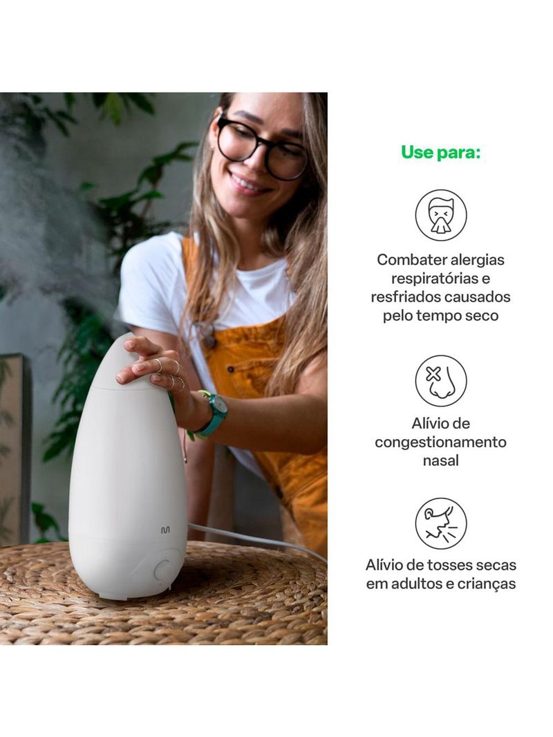 Umidificador de ar easy air 2,6 l bivolt automático multi saúde - hc118