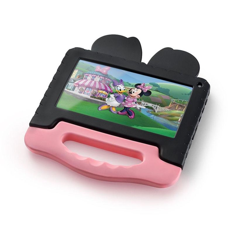 Tablet infantil minnie com controle parental 4gb ram + 64gb + tela 7 pol + case + wi-fi + android 13 + quad core multi - nb414