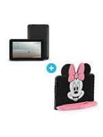 Tablet infantil minnie com controle parental 4gb ram + 64gb + tela 7 pol + case + wi-fi + android 13 + quad core multi - nb414