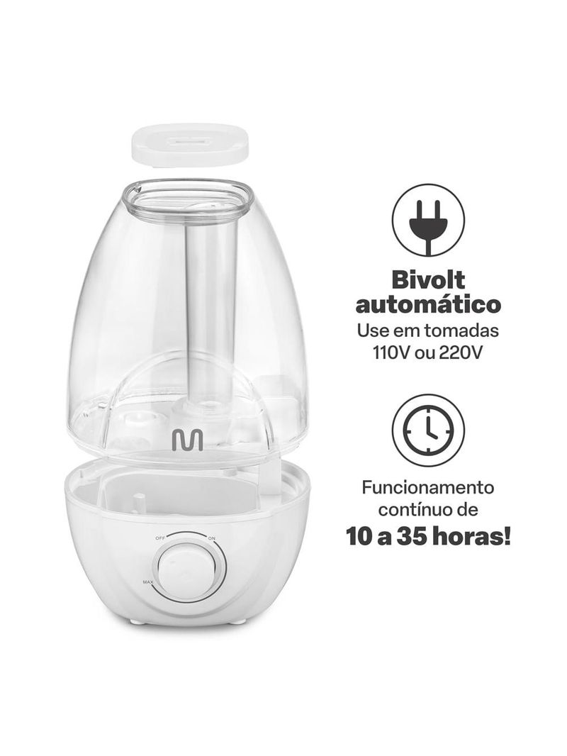 Umidificador de ar clear tank 2,1litros - bivolt automático multi saúde - hc210