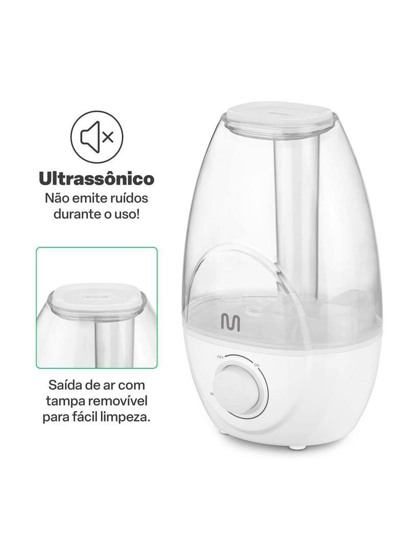 Umidificador de ar clear tank 2,1litros - bivolt automático multi saúde - hc210