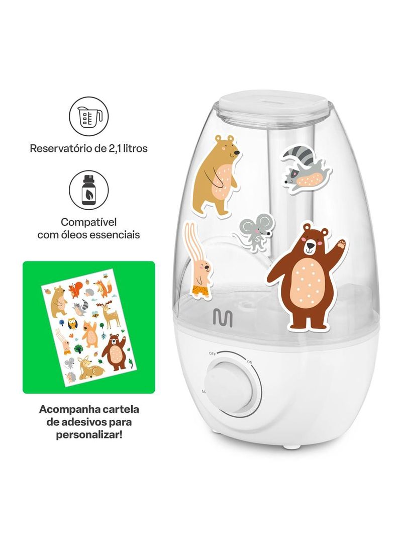 Umidificador de ar clear tank 2,1litros - bivolt automático multi saúde - hc210