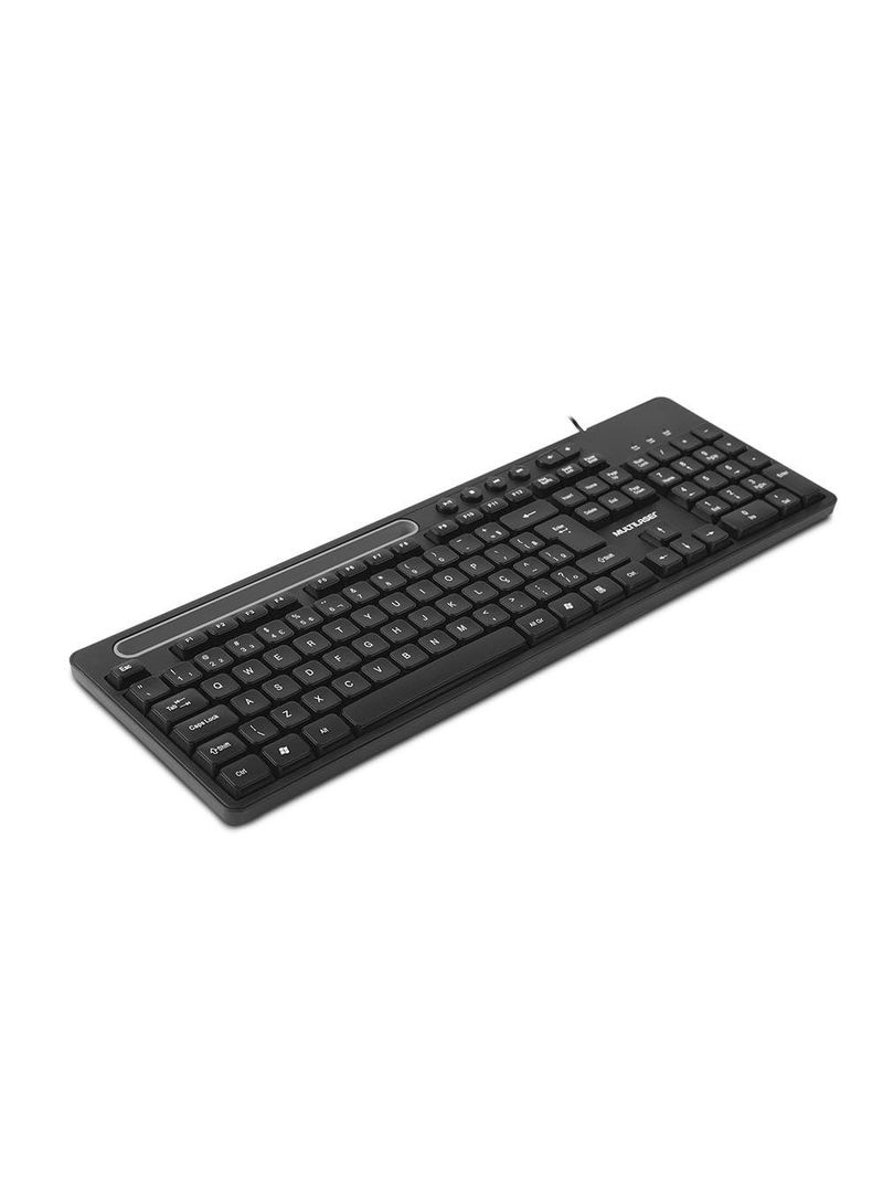 Teclado com fio conexão usb teclas multimídia slot p/ tablet até 10" preto multi (multilaser) - tc262