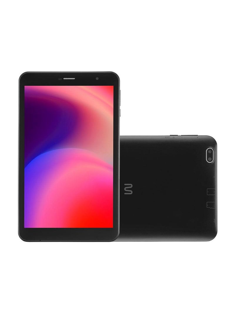 Tablet m8 4g 32gb tela 8 pol 2gb ram + wifi android 11 (go edition) processador octa core preto multi - nb385