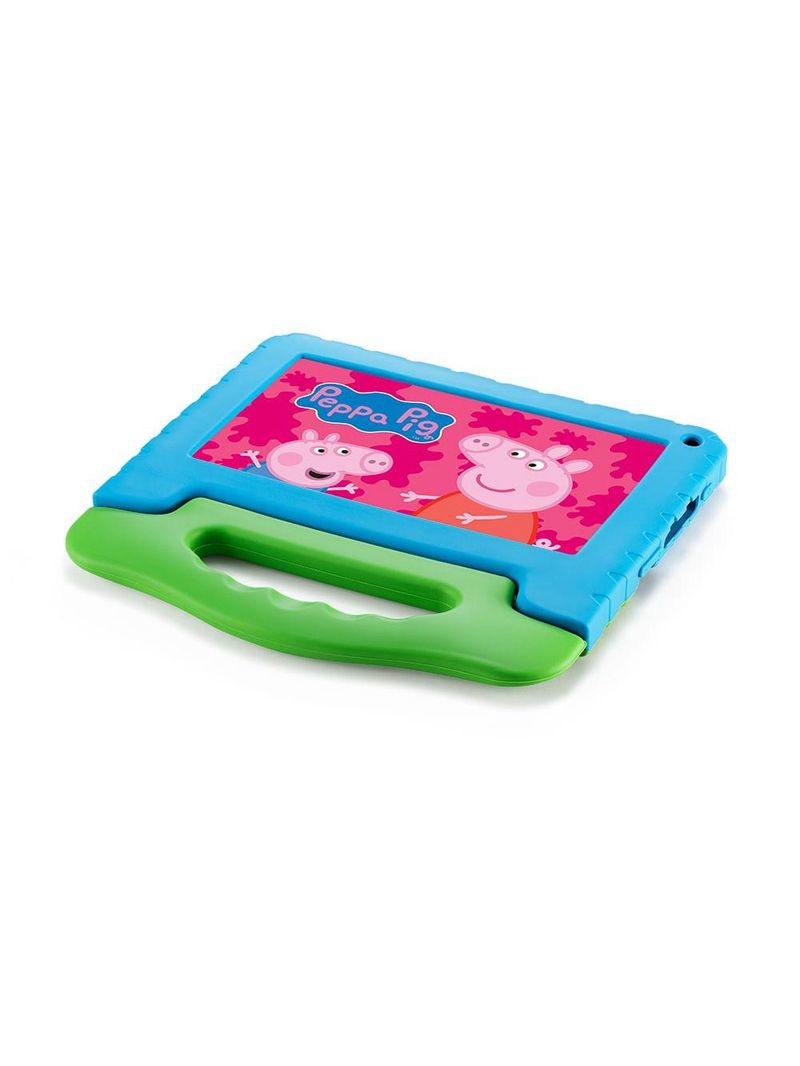Tablet infantil peppa pig com controle parental 4gb ram + 64gb + tela 7 pol + case + wi-fi + android 13 + quad core multi - nb420