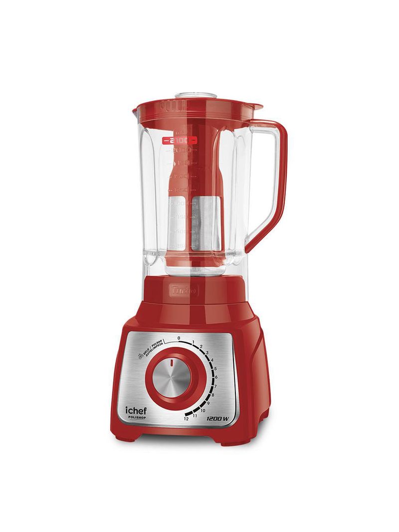 Liquidificador ichef - turbo red - inox - 3 ltrs - 1200w