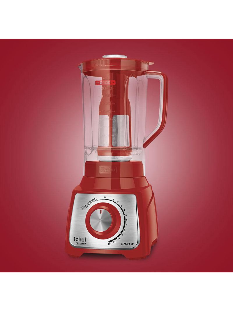 Liquidificador ichef - turbo red - inox - 3 ltrs - 1200w