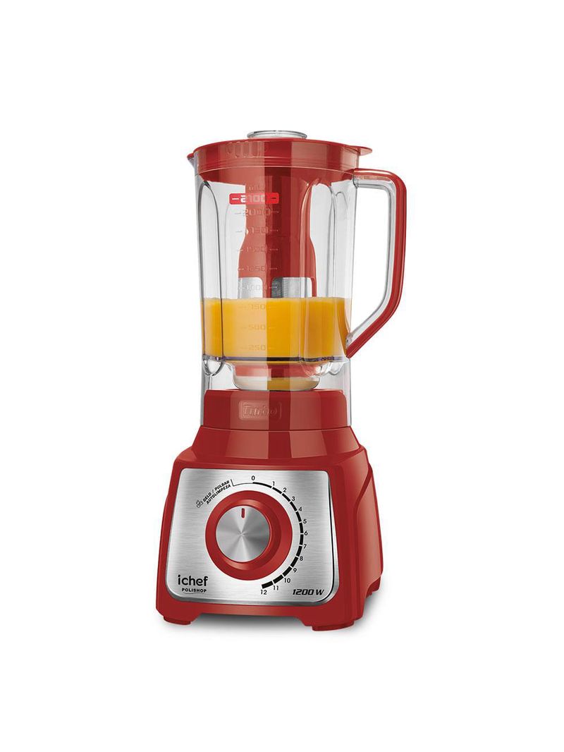 Liquidificador ichef - turbo red - inox - 3 ltrs - 1200w