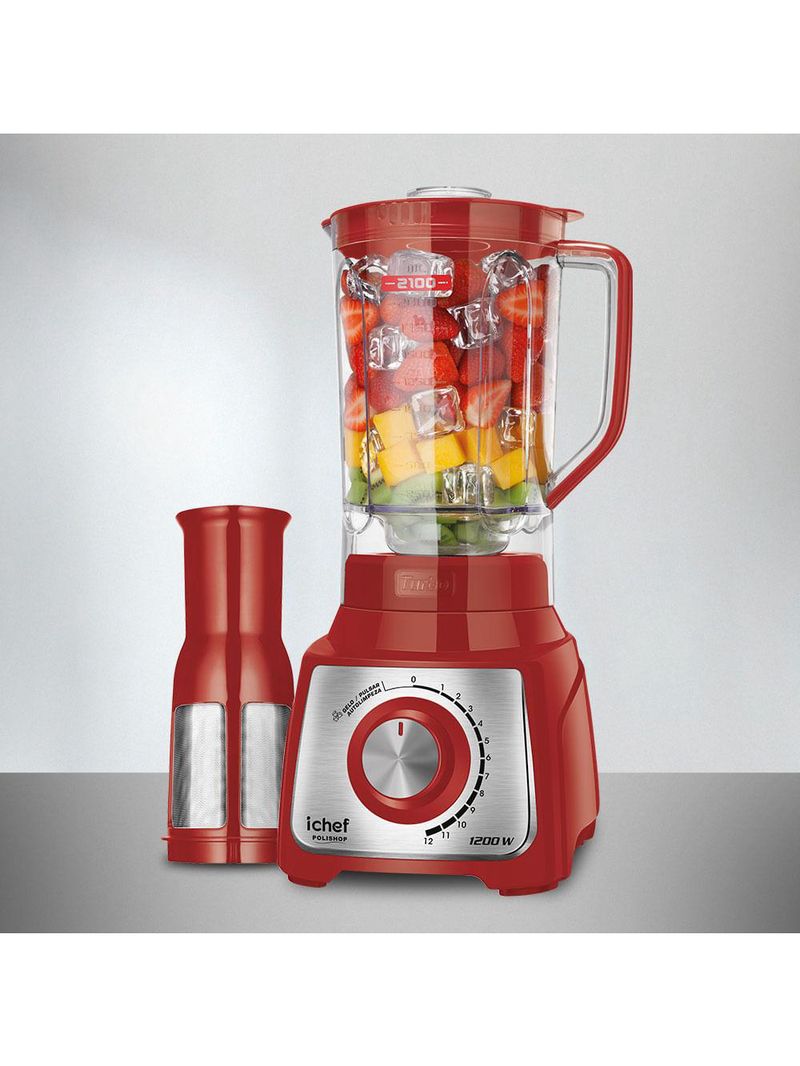 Liquidificador ichef - turbo red - inox - 3 ltrs - 1200w