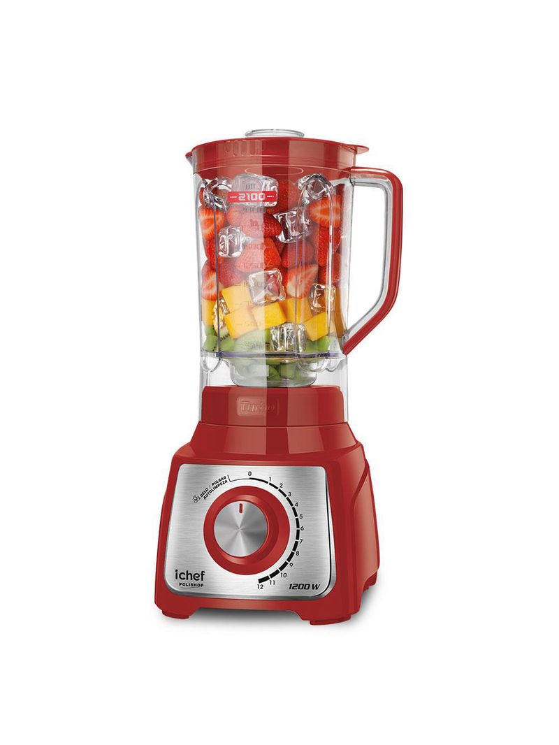 Liquidificador ichef - turbo red - inox - 3 ltrs - 1200w
