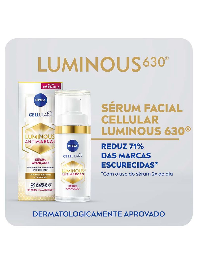 Sérum facial nivea cellular luminous 630° com Ácido hialurônico