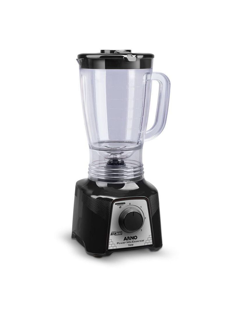 Liquidificador arno power mix essential lq19 700w jarra 2,4l 3 velocidades preto