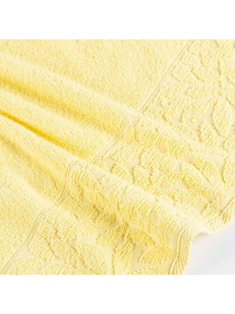 Jogo de banho blume toalhas macias 100% algodão fio penteado 5 peças amarelo e bege