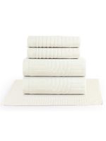 Jogo de banho dunna toalhas macias 100% algodão fio penteado 5 peças off white