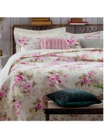 Kit Cobre Leito Colcha Mix King Estampado Dupla Face Floral 3 Peças - Diana