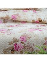 Kit Cobre Leito Colcha Mix King Estampado Dupla Face Floral 3 Peças - Diana