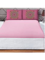 Jogo cama lençol shine king microfibra 180 fios 3 peças - mandala rosa